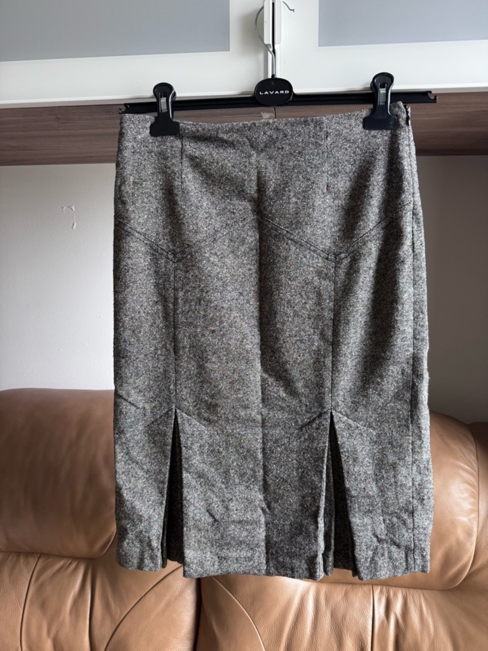 Victoria's Secret Gray Tweed Pencil Skirt with Front Slits